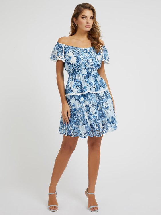 Módní Penny sukně, Modrá barva, 2023