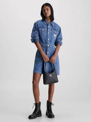 Calvin Klein Jeans – Trucker šaty, Modrá barva