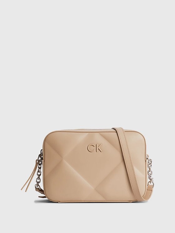 Calvin Klein Jeans – Re-Lock Camera crossbody, Béžová barva