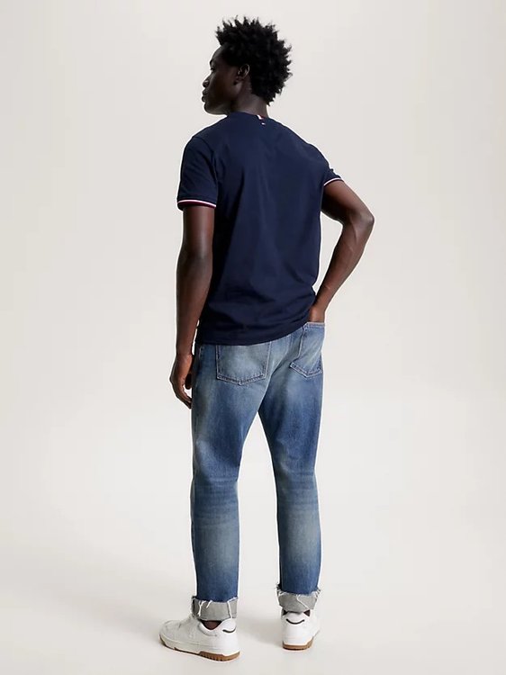 Módní Tommy Logo Tipped triko, Modrá barva, 2024