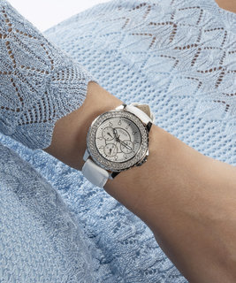 Luxusní Crown Jewel hodinky, Bílá, Modrá, Stříbrná barva, UNI