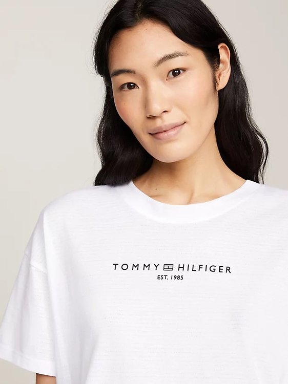Mini Corp Relaxe triko – Tommy Hilfiger, Bílá barva Ženy