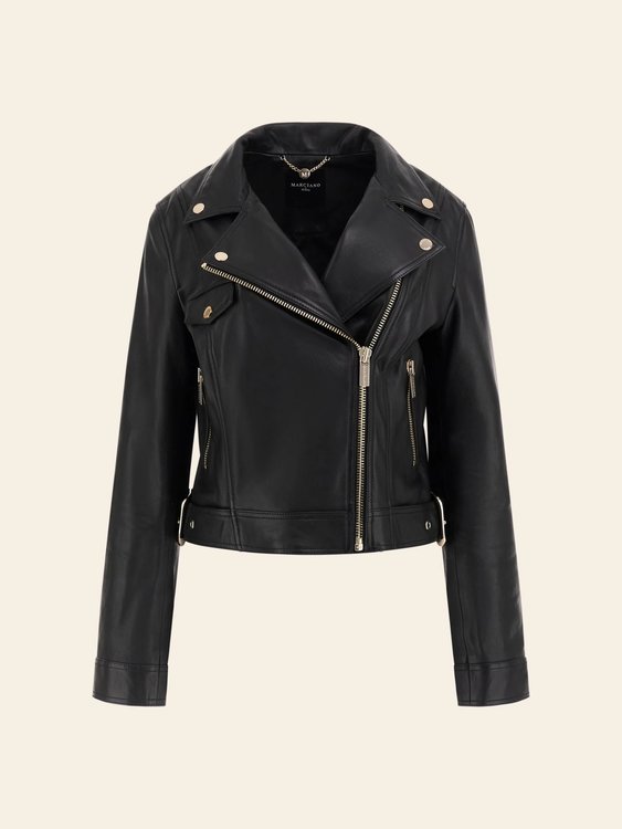 Luana kožená bunda Černá barva Ženy