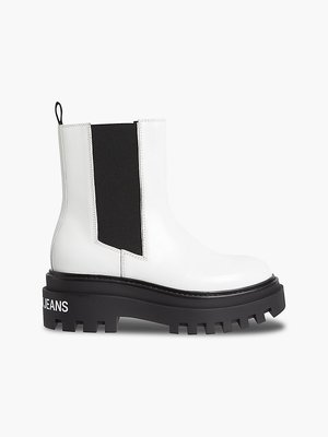 Calvin Klein Jeans – Krátké kozačky na platformě, Bílá barva