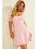 Guess – Scoop šaty, Růžová barva