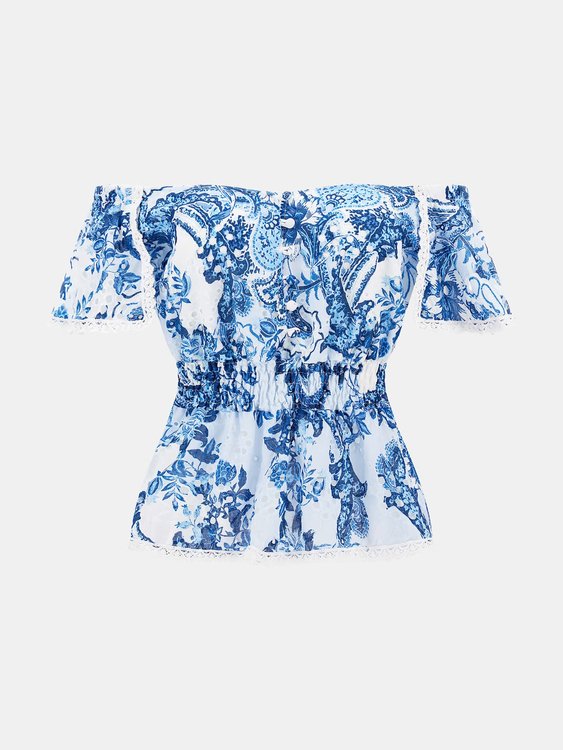 Luxusní Peggy top, Modrá barva, XS, S