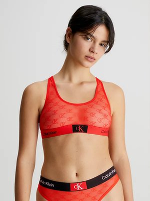 1996 Logo Lace podprsenka – Calvin Klein Underwear, Červená barva Ženy