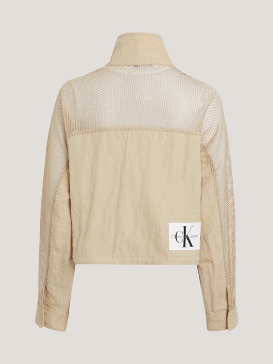 Mesh Satin bunda – Calvin Klein Jeans, Krémová, Žlutá barva Ženy