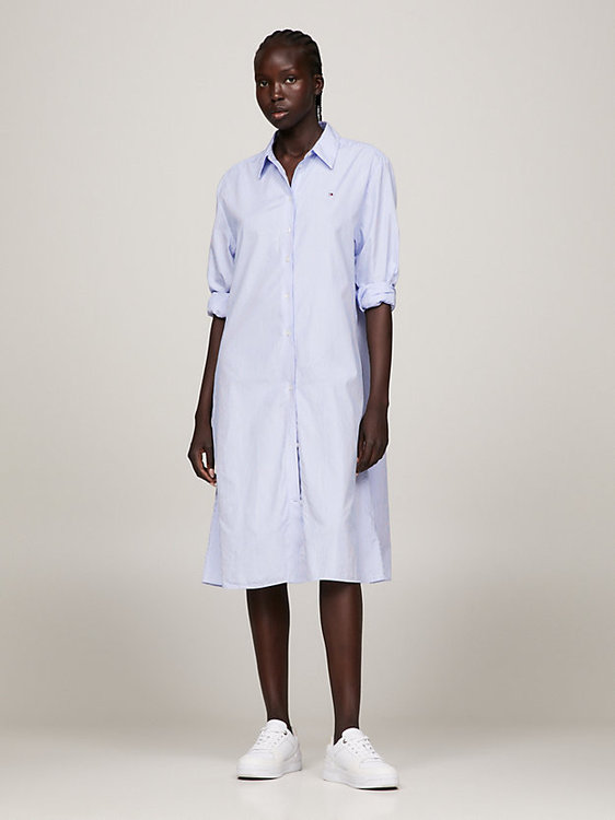 Tommy Hilfiger – Essential Knee šaty, Modrá barva