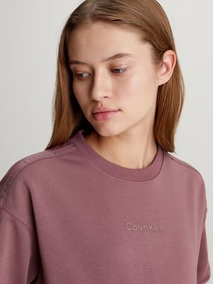 Cropped French mikina – Calvin Klein Performance, Červená, Vínová barva Ženy