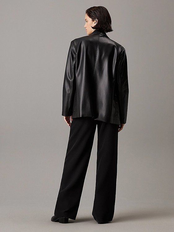 Faux Leather bunda – Calvin Klein Jeans, Černá barva Ženy