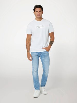 Metallic Deboss Logo triko – GUESS, Bílá barva Muži