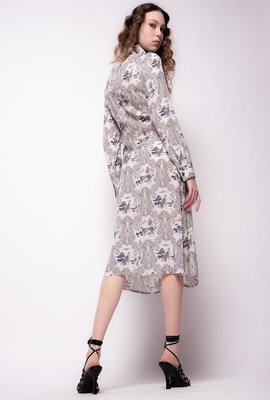 Luxusní Printed šaty, Bílá, Modrá barva, 40(S), 42(M), 44(L)