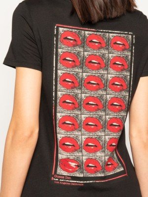 Printed tričko – Guess, Černá barva Ženy