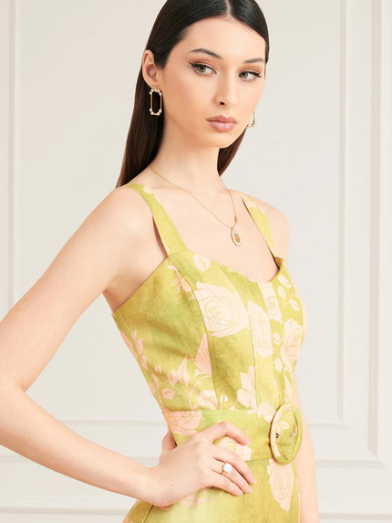 Módní Rose Romance šaty, Zelená barva, 2022