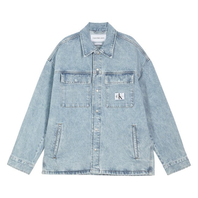 Módní Oversized denim košile, Modrá barva, 2022