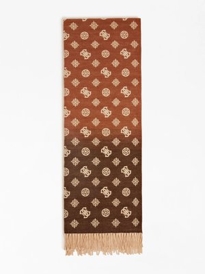 Foulard šála – Guess, Hnědá, Oranžová barva Ženy