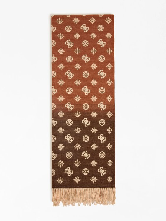 Foulard šála – Guess, Hnědá, Oranžová barva Ženy