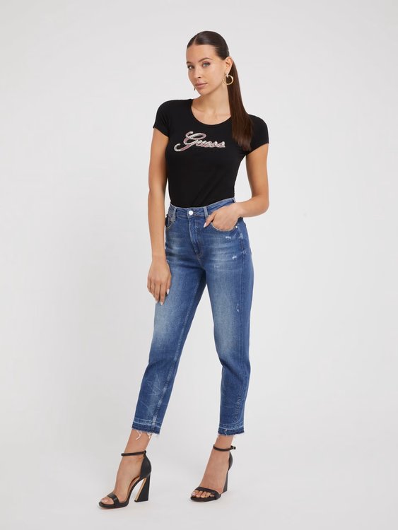 Módní Script triko, Černá barva, 2023