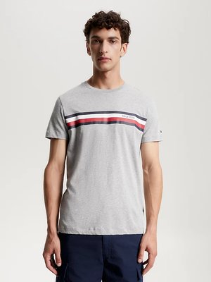Tommy Hilfiger – Monotype Chest triko, Šedá barva