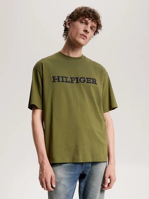 Tommy Hilfiger – Monotype Embro triko, Zelená barva