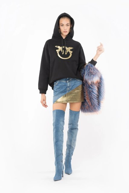 Módní Skype svetr, Černá barva, 2023