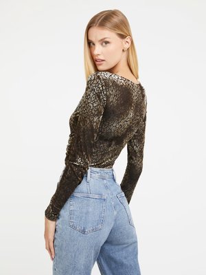 Belinda body – GUESS, Hnědá, Zvířecí  barva Ženy