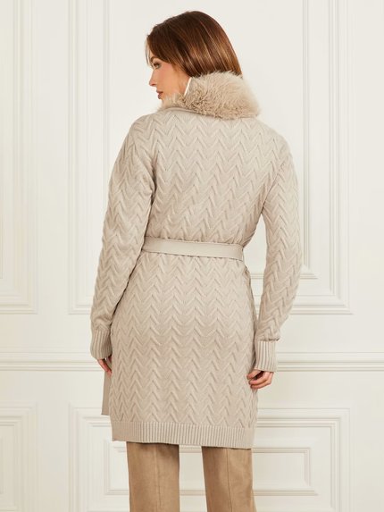 Módní Paula kardigan, Béžová barva, 2023