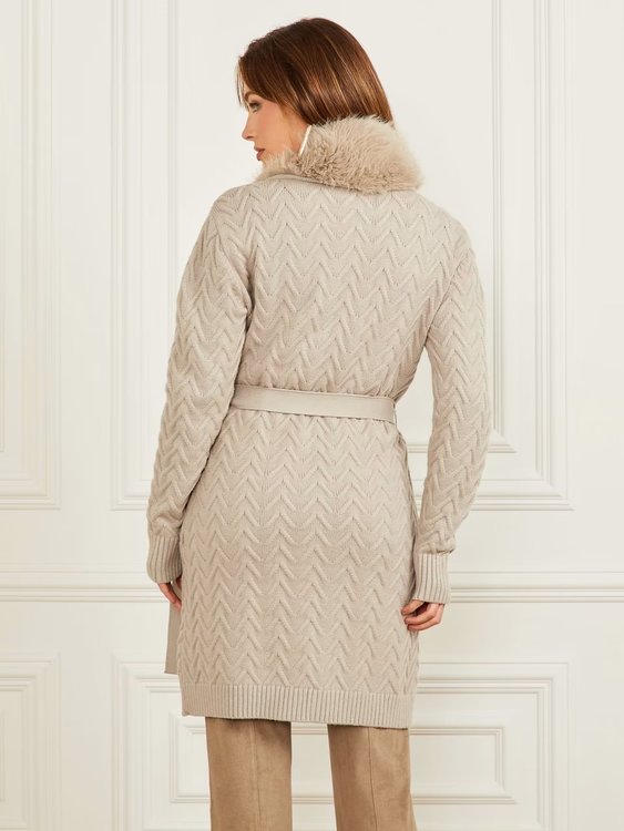 Módní Paula kardigan, Béžová barva, 2023