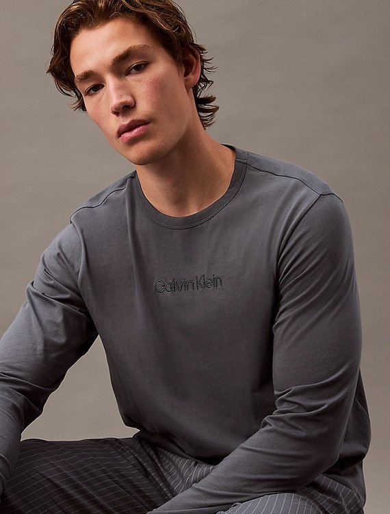 Módní Logo Cotton triko, Šedá barva, 2024