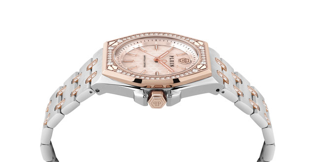 Módní PLEIN EXTREME hodinky, Růžová, Stříbrná barva, 2023