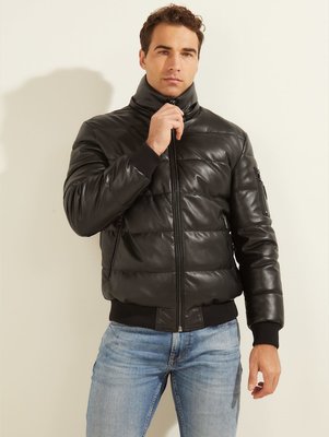 Puffer bunda – Guess, Černá barva Muži