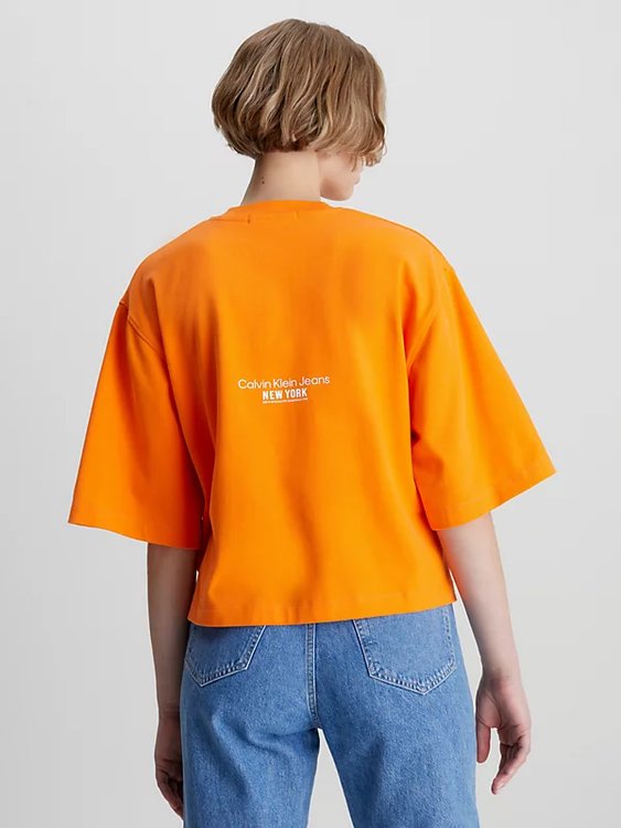 Módní Motion Floral triko, Oranžová barva, 2023