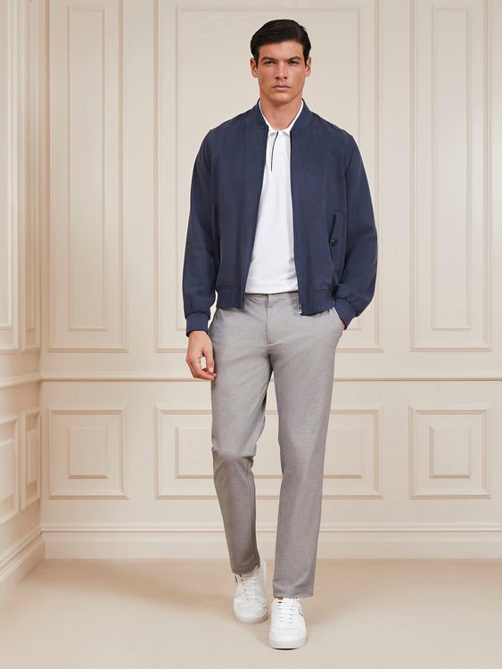 Módní Classic bomber, Modrá, Navy barva, 2023