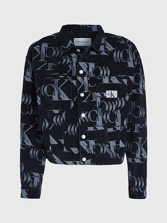 Boxy Denim bunda Černá barva Muži