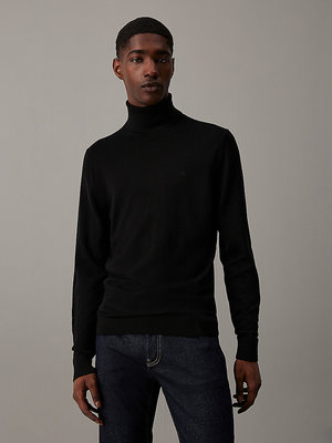 Calvin Klein – Merino svetr, Černá barva