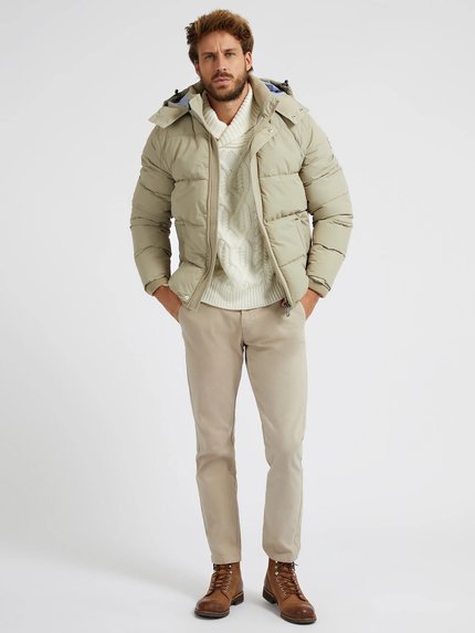 Módní Puffa bunda, Béžová barva, 2022