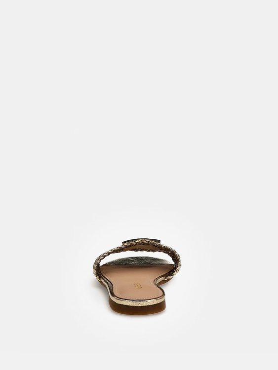 Módní Tassi pantofle, Zlatá barva, 2023