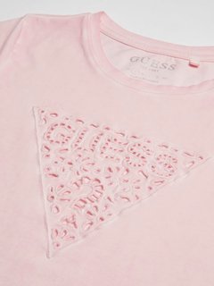 Luxusní Eyelet triko, Růžová barva, M, L