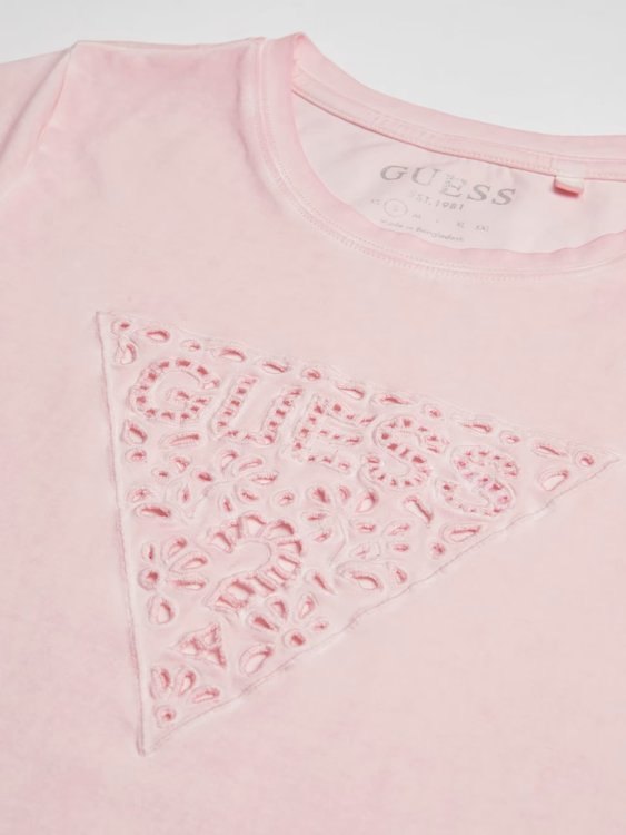 Luxusní Eyelet triko, Růžová barva, M, L