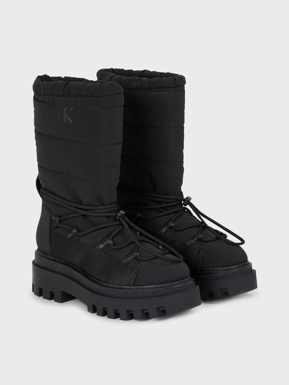 Módní Flatform Snow kotníková obuv, Černá barva, 2023