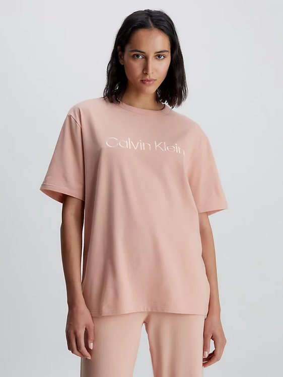 Calvin Klein Underwear – Pure Cotton pyžamové triko, Růžová barva