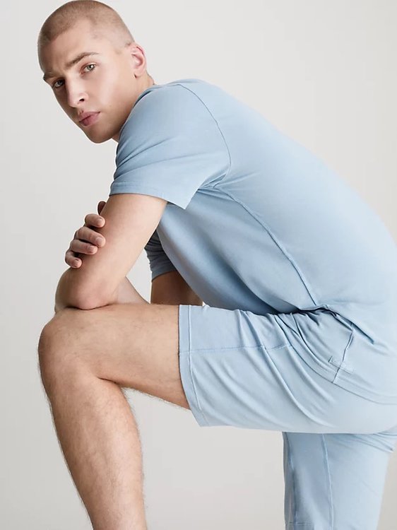 Luxusní Stretch pyžamový set, Modrá barva, S, M, L, XL