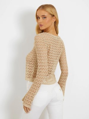 Clarissa  Cardigen – GUESS, Béžová, Zlatá barva Ženy