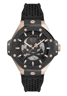 Philipp Plein – $KELETON ROYAL hodinky, Černá, Růžové zlato barva