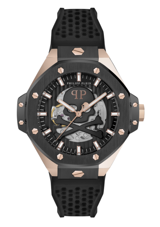 Philipp Plein – $KELETON ROYAL hodinky, Černá, Růžové zlato barva