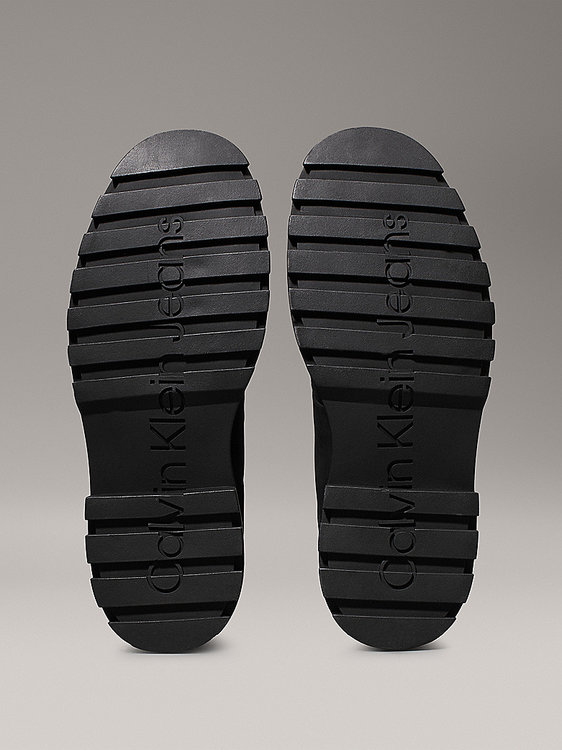 Lugged Laceup biker obuv Černá barva Muži