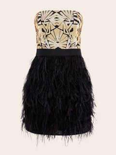 Luxusní Bronwyn šaty, Černá, Zlatá barva, 40