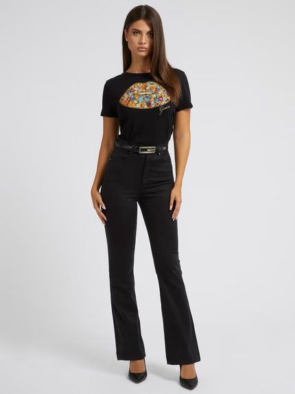 Módní Jewel triko, Černá barva, 2023