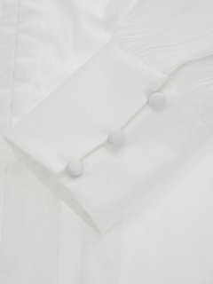 Luxusní Pleated sleeves košile, Bílá barva, M